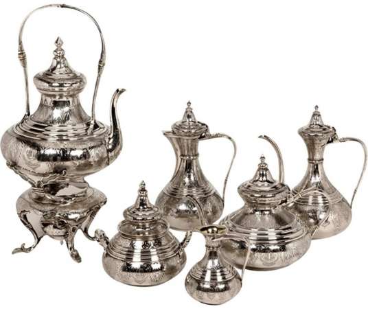 Silversmith Duponchel - Ottoman tea/coffee set - XIXth