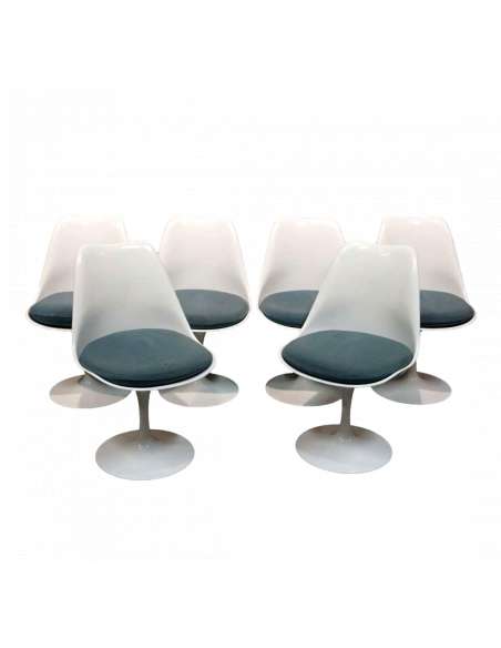 Knoll Design chairs in fibreglass, "Tulipe" model-Bozaart