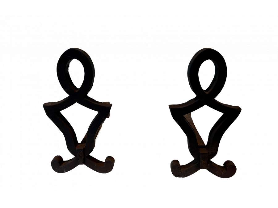 Raymond Subes, Modernist cast-iron andirons from the 1940s