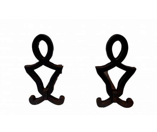 Raymond Subes, Modernist cast-iron andirons from the 1940s
