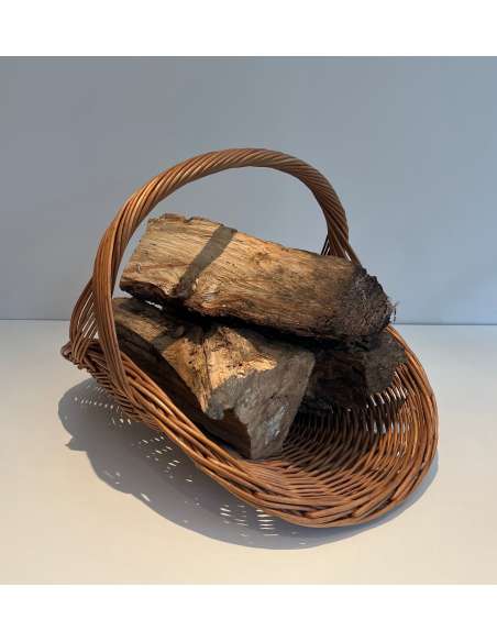 Rattan log stand from the 70s-Bozaart