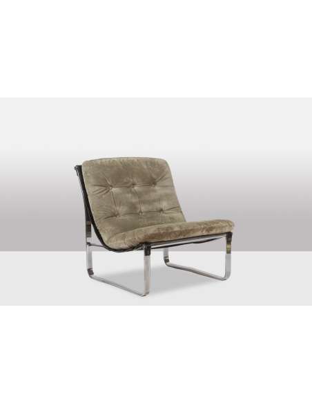 Ico Parisi, Chromed metal armchairs. Contemporary design from the 70s-Bozaart