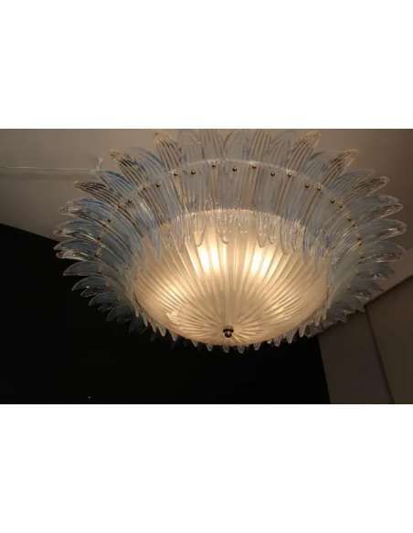 Murano glass chandelier white+Art Deco style-Bozaart