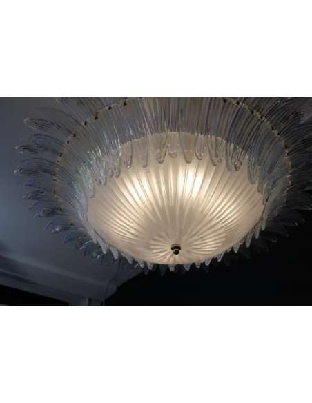 Murano glass chandelier white+Art Deco style-Bozaart
