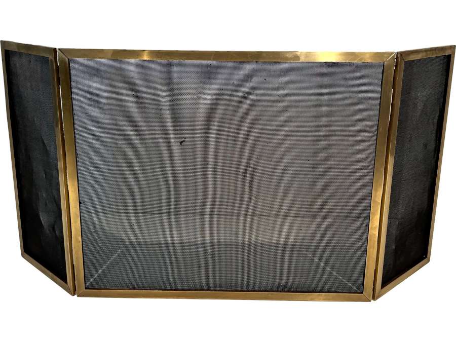 Modernist brass fire screen from the 1940s