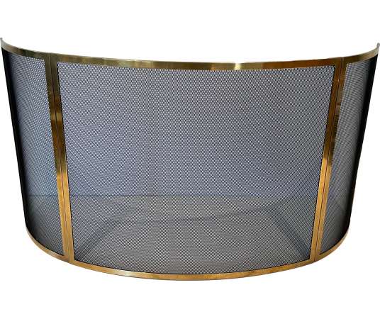Curved brass fire screen from the 70s