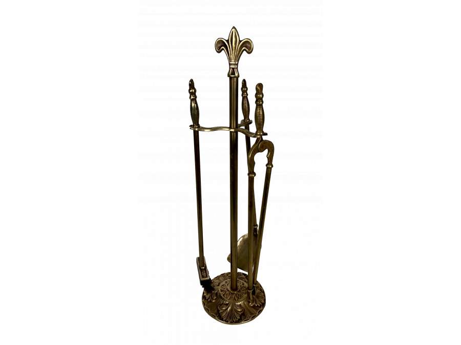 Neoclassical Brass Fire Set from the 50's
