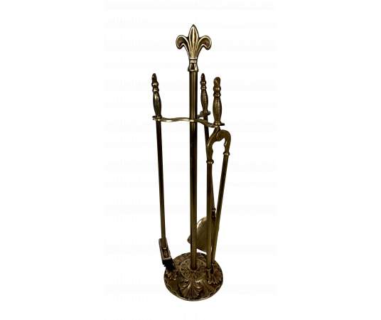 Neoclassical Brass Fire Set from the 50's