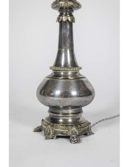 Lampes en métal et bronze argenté de 1880-Bozaart