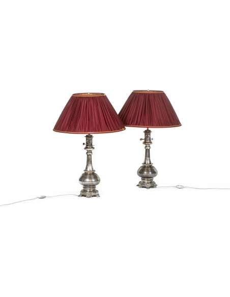 Metal and silver-plated bronze lamps from 1880-Bozaart