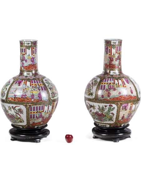 Vintage vases in the Canton porcelain style of the 1950s-Bozaart
