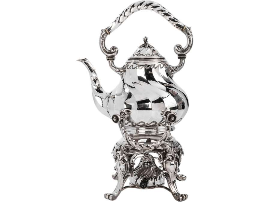 Samovar style rocaille en Argent massif - XIXe - Orfèvre Martin Marie Vve -