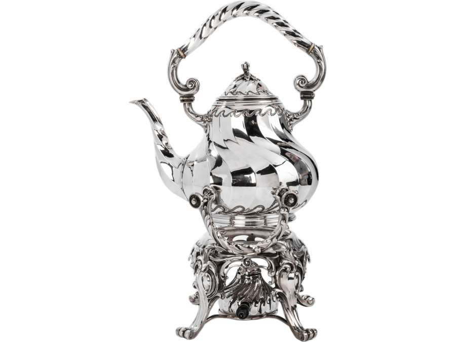 Samovar rocaille style in Solid silver - XIXth - Goldsmith Martin Marie Vve -