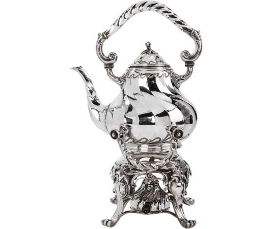 Samovar rocaille style in Solid silver - XIXth - Goldsmith Martin Marie Vve -