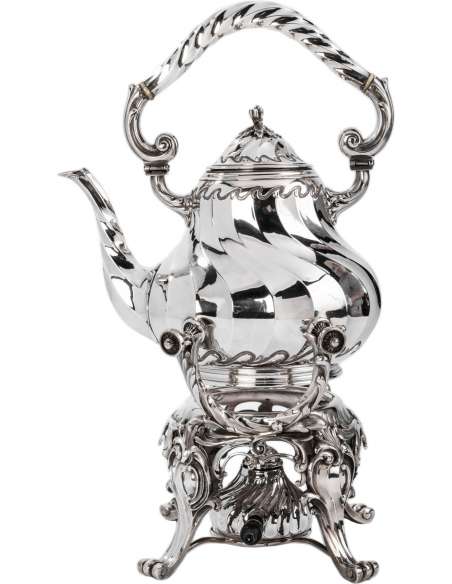 Samovar rocaille style in Solid silver - XIXth - Goldsmith Martin Marie Vve --Bozaart