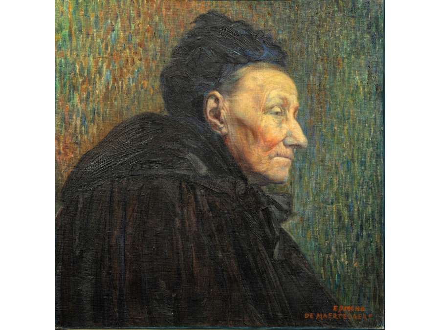 Portrait "Vieille femme" par Edmond De Maertelaere