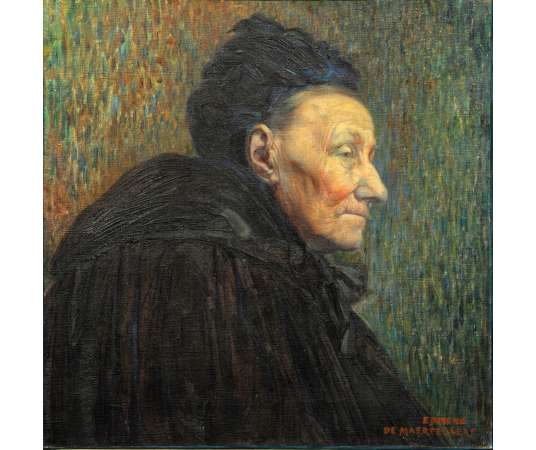 Portrait "Vieille femme" par Edmond De Maertelaere
