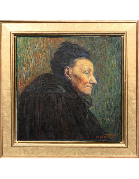 Portrait "Vieille femme" par Edmond De Maertelaere-Bozaart