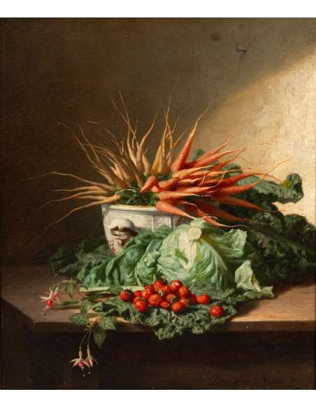 Peinture de nature morte+par David Émile Joseph de Noter-Bozaart