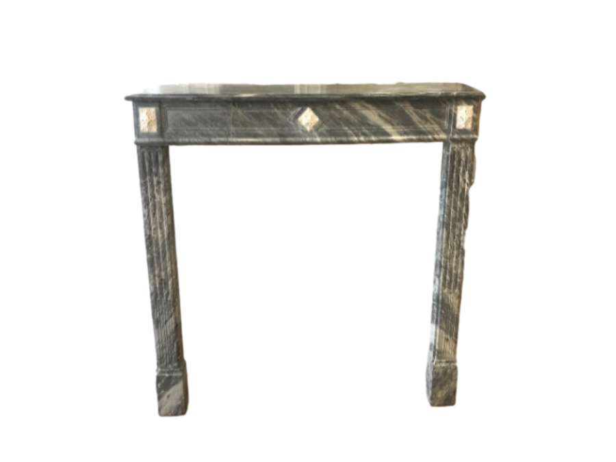 Pretty Louis XVI period fireplace in blue turquin marble