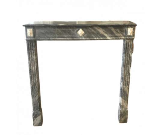 Pretty Louis XVI period fireplace in blue turquin marble