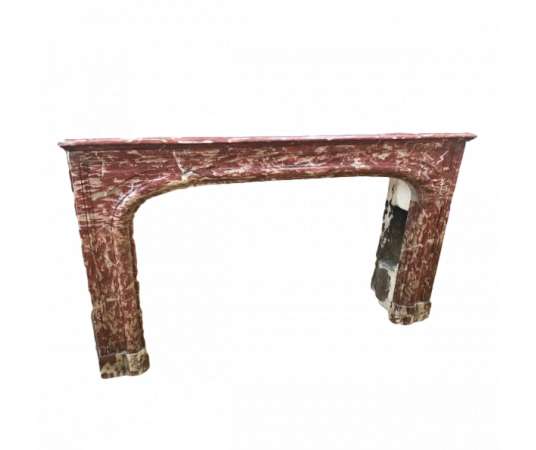 Pretty antique Louis XIV style incarnate turquin marble fireplace.