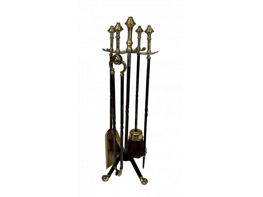 Brass fireplace accessories from the 40s