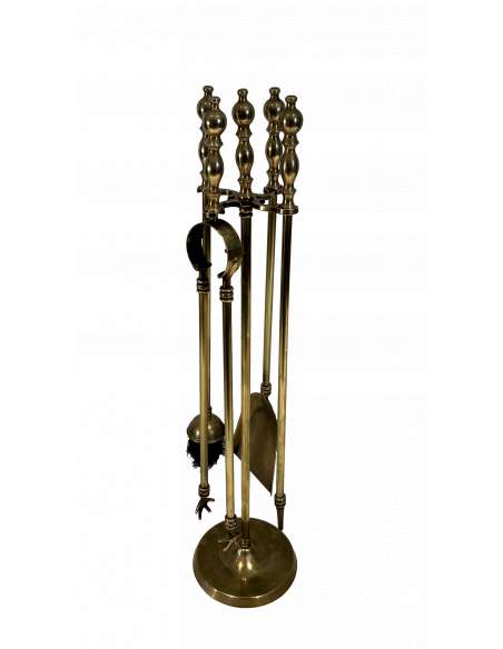 Neoclassical brass fireplace accessories-Bozaart