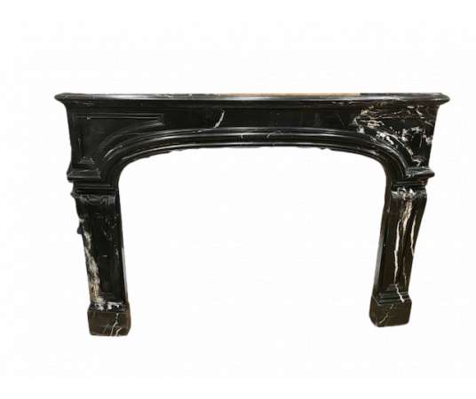 ANTIQUE FIREPLACES FROM 19TH CENTURY LOUIS XIV STYLE IN BLACK MARQUINA MARBLE