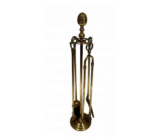 Brass fire accessories in the neoclassical style "Pine cone" model