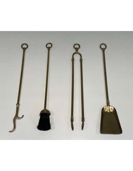 Accessoires de Feu en laiton de style néoclassique modèle "Pomme de pin"-Bozaart