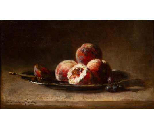 Peinture, portrait huile sur toile+de Euphémie Muraton+19ème siècle