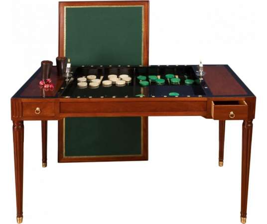 A Louis XVI period (1774 - 1793) tric-trac game table. 18th century.