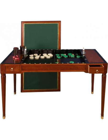 A Louis XVI period (1774 - 1793) tric-trac game table. 18th century.-Bozaart