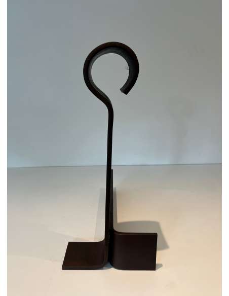 Modern wrought iron andirons from the 40s-Bozaart