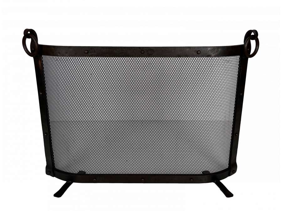 Wrought iron curved fire screen from the 1940s