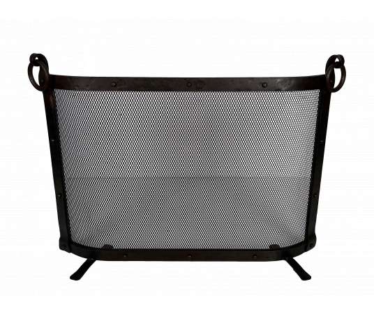 Wrought iron curved fire screen from the 1940s