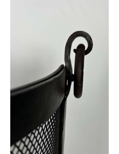 Wrought iron curved fire screen from the 1940s-Bozaart