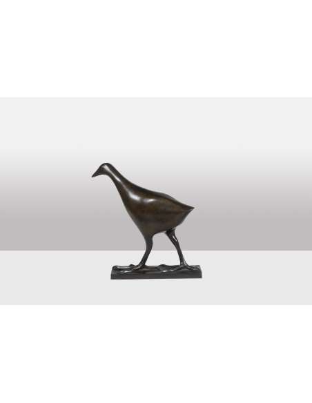 François Pompon, Sculpture en bronze modèle " Poule d'eau" , Année 2006-Bozaart