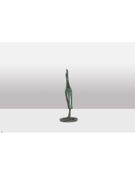 François Pompon. Sculpture in bronze, +model "Crane Couronnée en marche", Year 2006-Bozaart