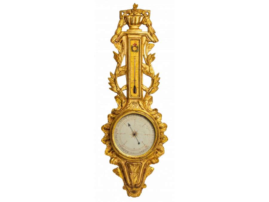 A Louis XVI period (1774 - 1793) barometer - thermometer - 18th century.