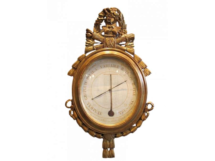 A Louis XVI period (1774 - 1793) barometer - thermometer-18th century.