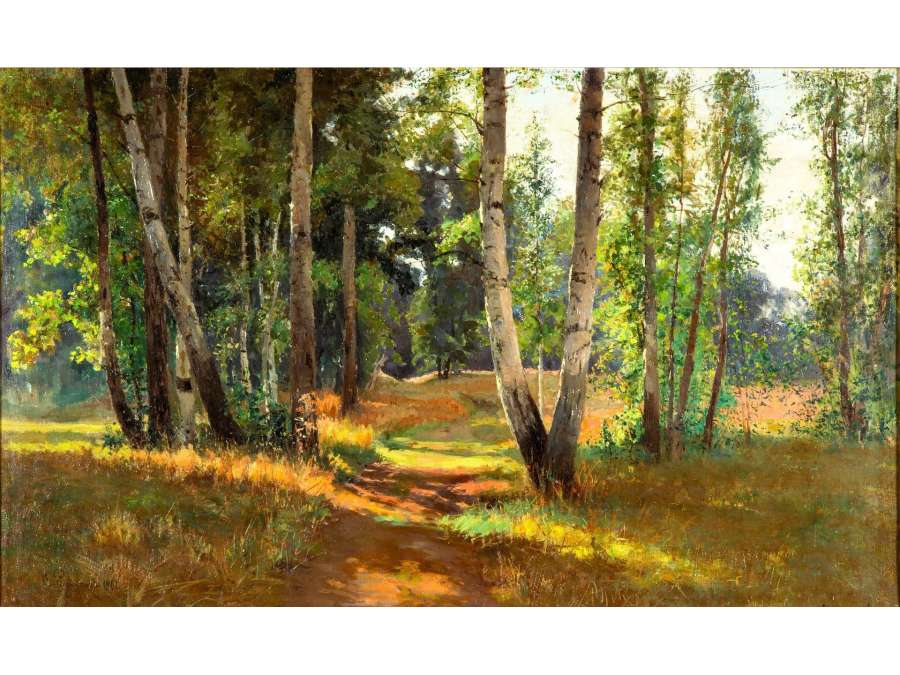 Tableau, paysage huile sur toile+de Feodor Petrovich Riznischenko