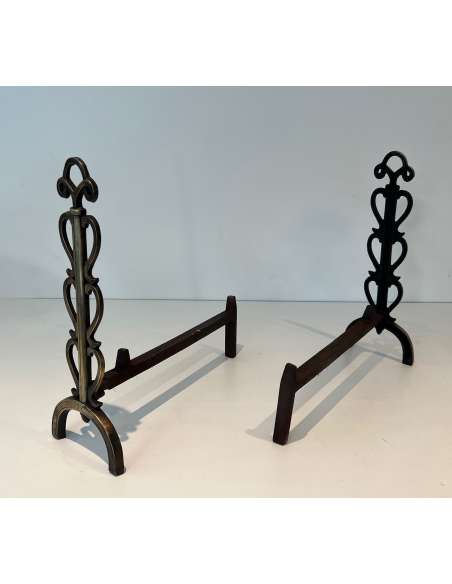 Wrought iron andirons from the 40s-Bozaart