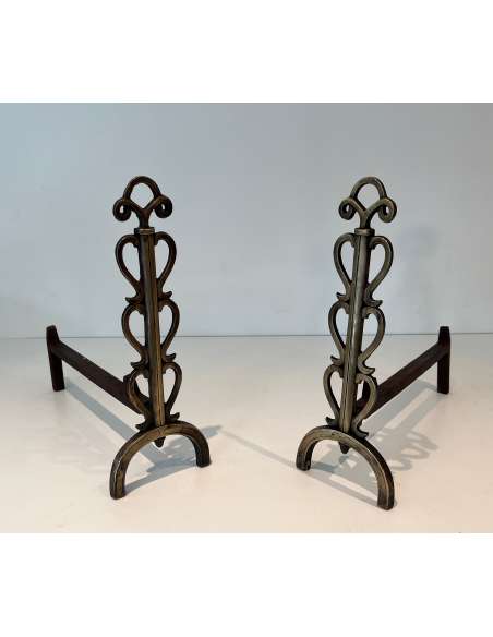 Wrought iron andirons from the 40s-Bozaart