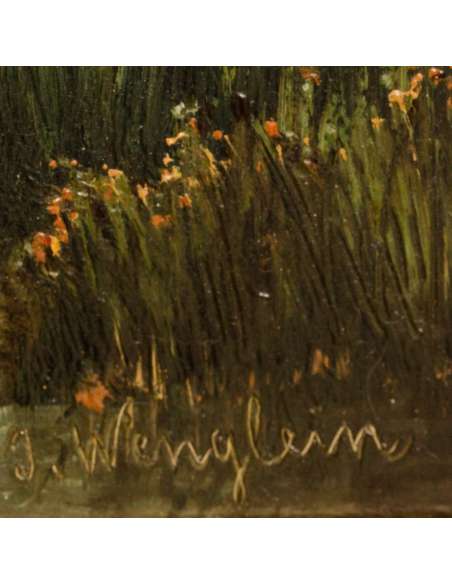 Oil on panel by Josef Wenglein-Bozaart