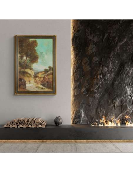 Tableau de paysage+huile sur toile+de TONI BORDIGNON, de 20éme siècle-Bozaart