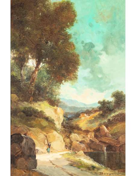 Tableau de paysage+huile sur toile+de TONI BORDIGNON, de 20éme siècle-Bozaart