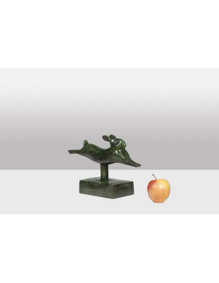 François Pompon. Sculpture en Bronze modèle « Lapin courant » Année 2006.-Bozaart