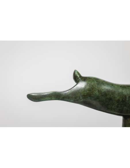 François Pompon. Bronze sculpture model "Lapin courant" Year 2006.-Bozaart